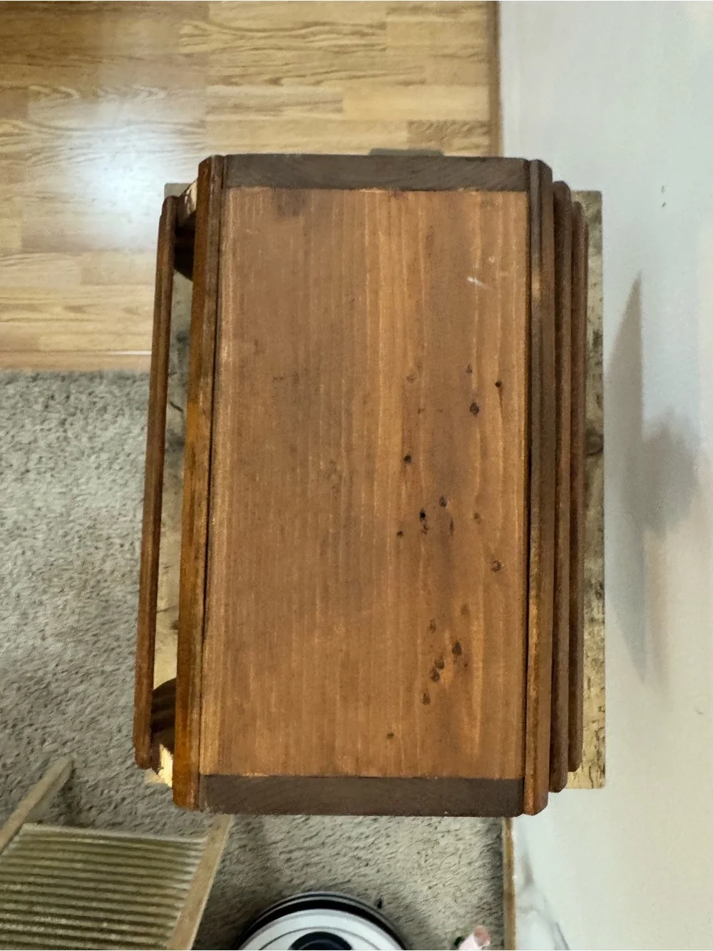 Vintage Heart-Shaped Wooden Slatted Storage Crate / Magazine Rack